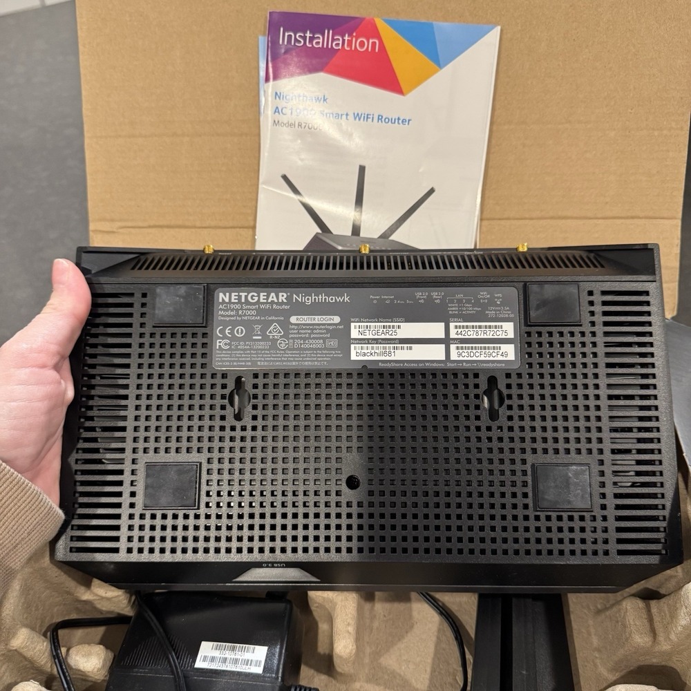 NETGEAR Nighthawk R7000 Smart WiFi Wireless Router AC1900 Gaming Streaming OPEN - Picture 4 of 11